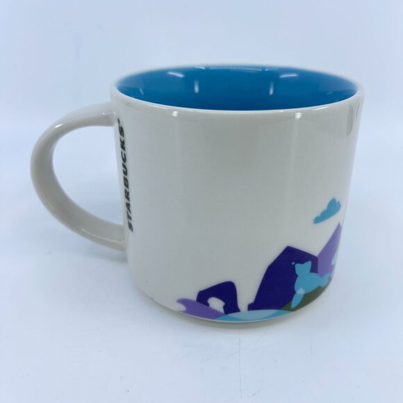 starbucks "you are here" oregon ceramic mug with scenic design & blue interior - Picture 3 of 6